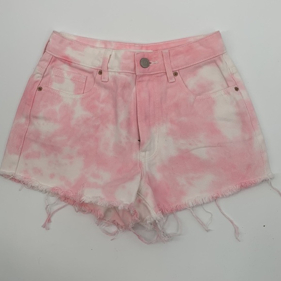 Pacsun shorts High Rise Festival size 23 pink tie dye - Picture 2 of 7